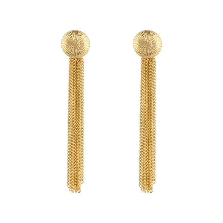 Betty Bogaers - ribbed medium moon chain stud earring