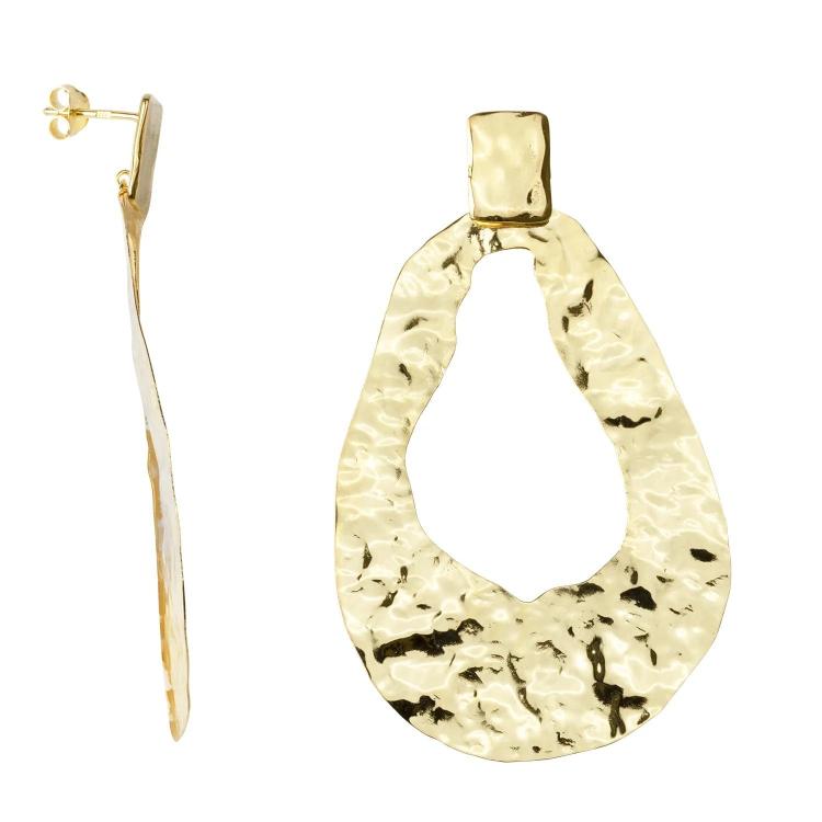 Betty Bogaers - folded open drop stud earring