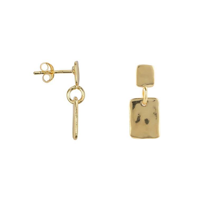 Betty Bogaers - hammered double rectangle earring