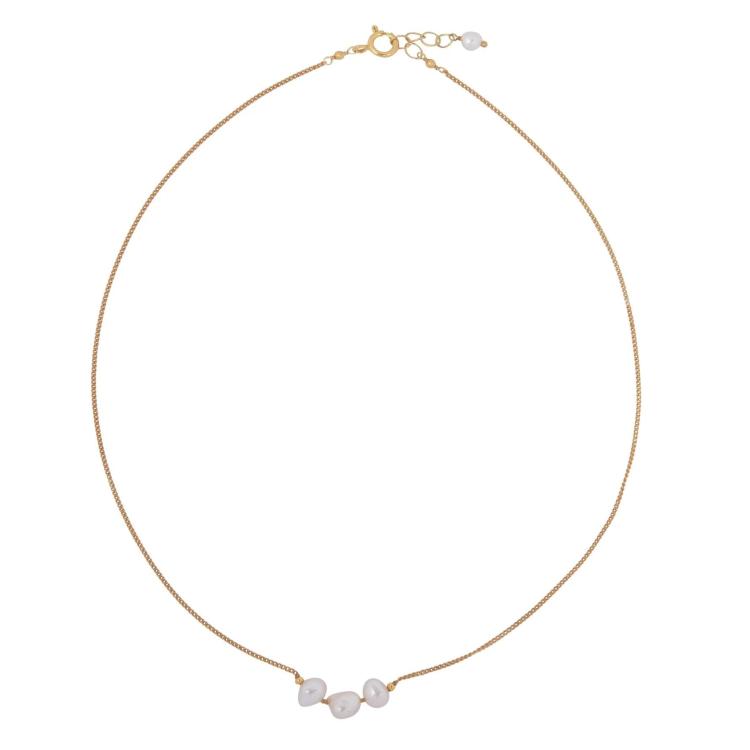 Betty Bogaers - three pearl necklace gold plated
