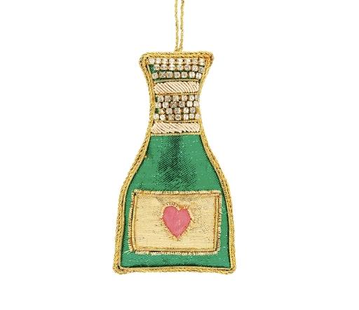 Anna+Nina - beaded Champagne ornament 