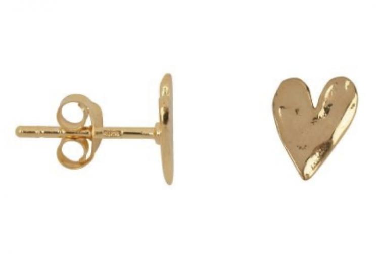 Betty Bogaers - hammered heart stud  earring